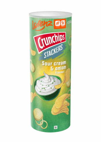 CRUNCHIPS STACKERS kartulikrõpsud hapukoore ja sibulaga 175g
