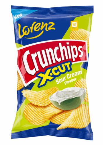 CRUNCHIPS X-CUT kartulikrõpsud hapukoorega 130g